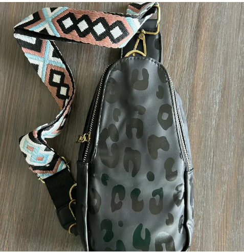 Printed Crossbody-Blk/Blk Leopard