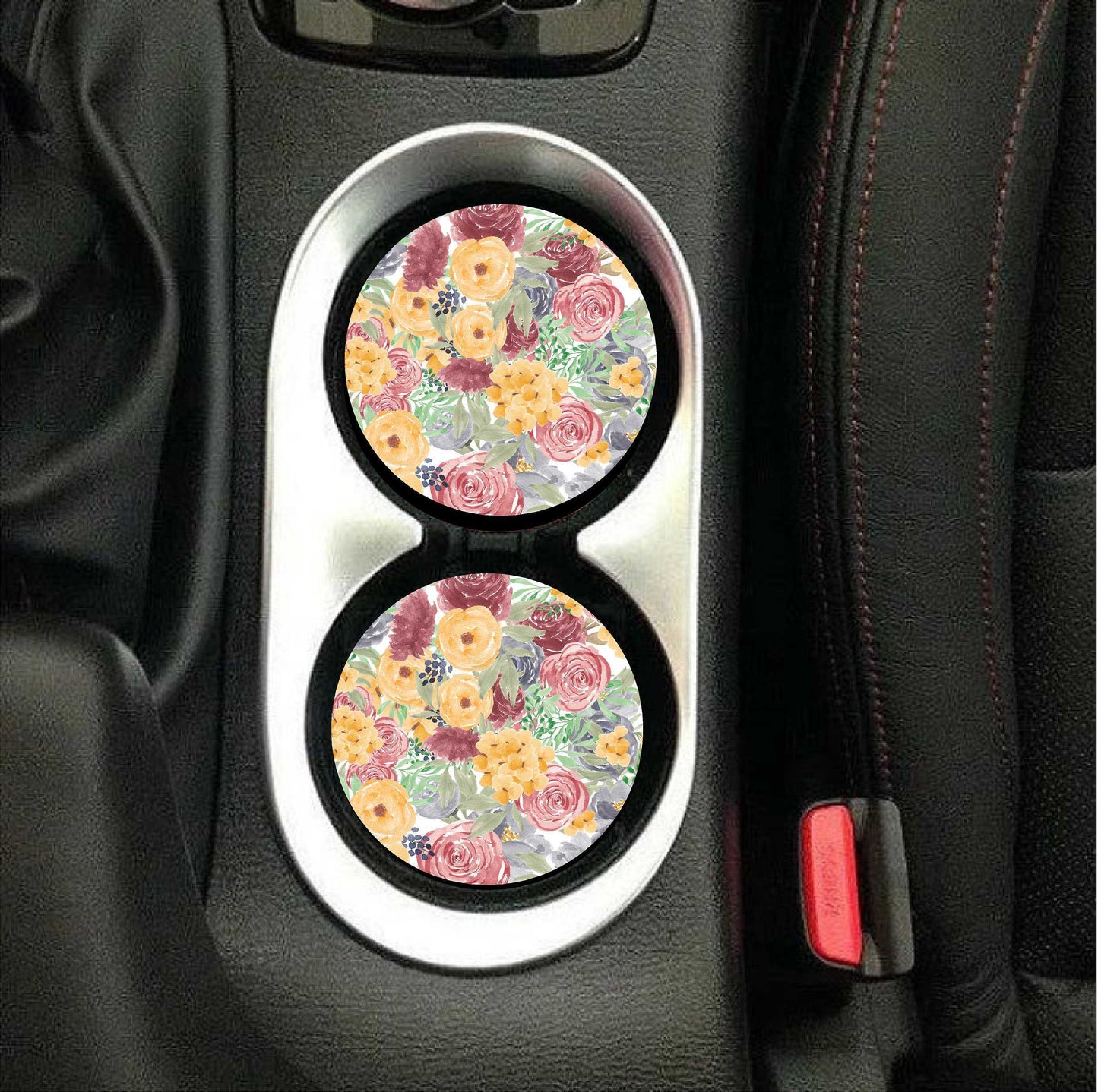 Watercolor Floral Car Coasters