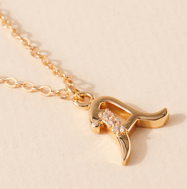 Initial Script Charm Necklace