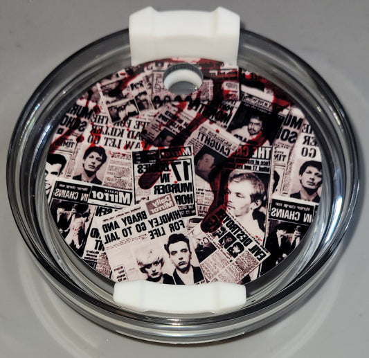 40 Oz Serial Killer Headlines Sublimation MDF Tumbler Topper