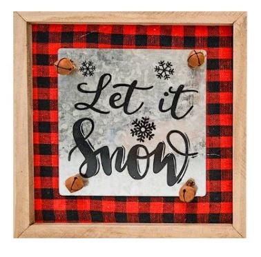 Plaid Let It Snow Sign