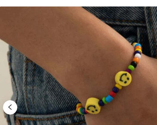 Smiley Face Beaded Bracelet