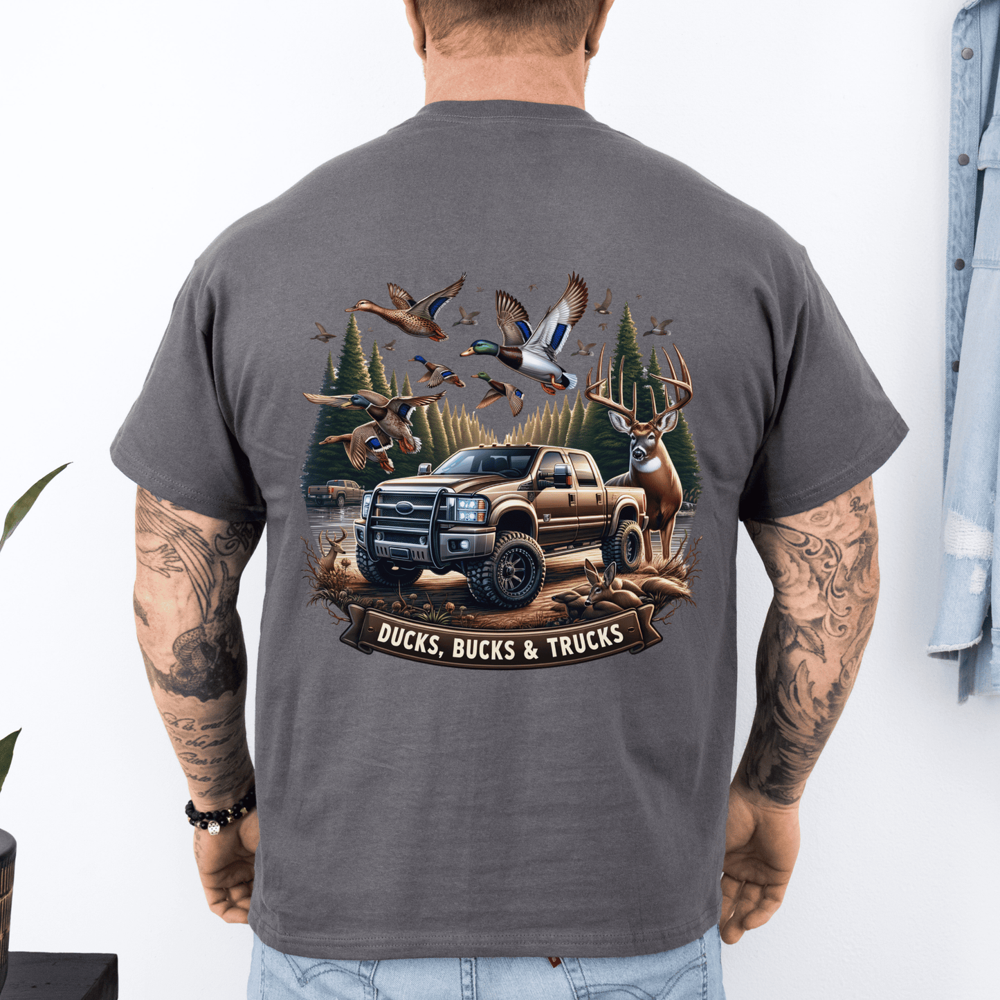Ducks, Bucks,  and Trucks Hunting  T Shirt