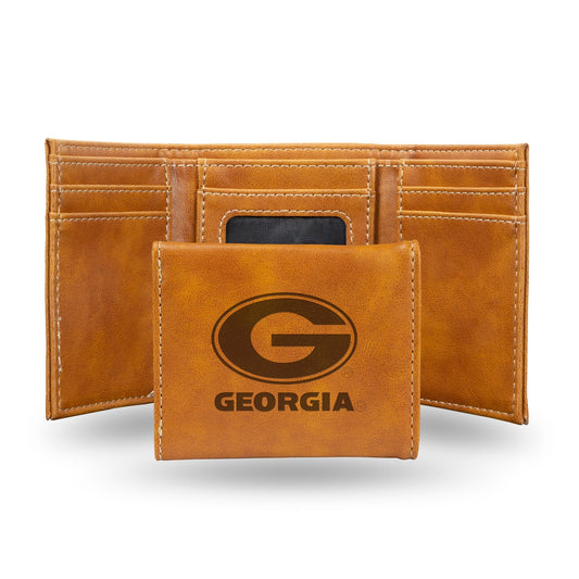 Georgia Bulldogs LETRI Laser Engraved Tan Trifold