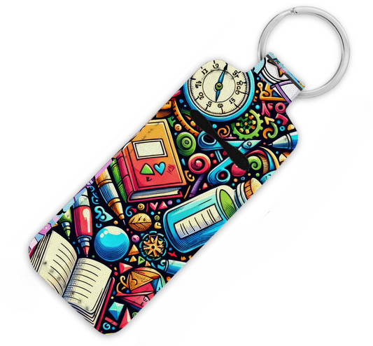 Clock and Teacher Supplies Lip Balm Key Chain