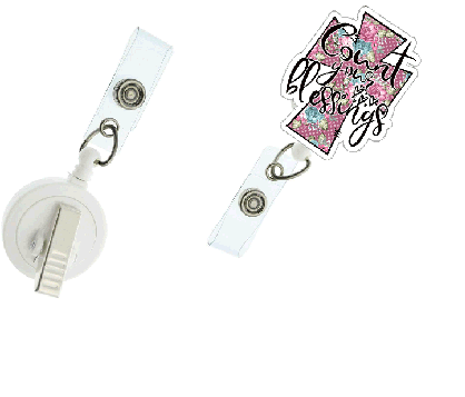 Count Your Blessings Acrylic Badge Reel