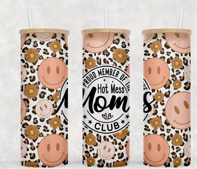 25 oz Libby Glass-Hot Mess Mom's Club