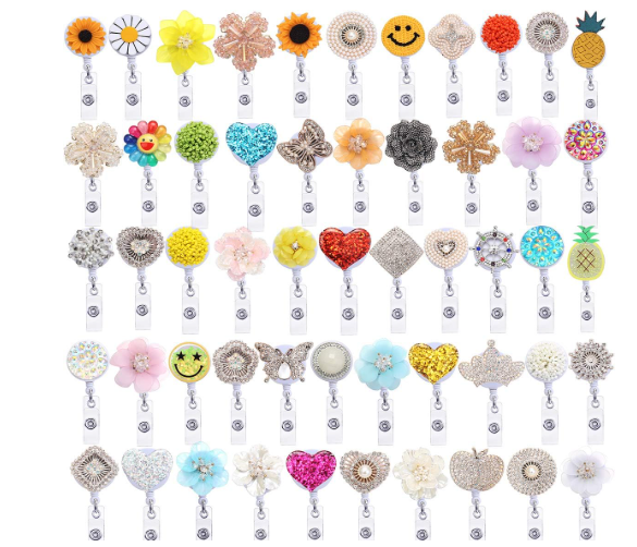 Assorted Crystal and Unique Badge Reels