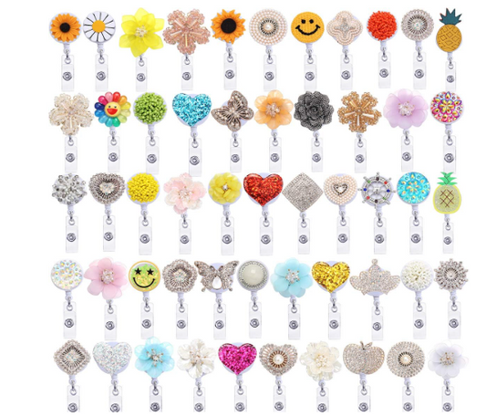 Assorted Crystal and Unique Badge Reels
