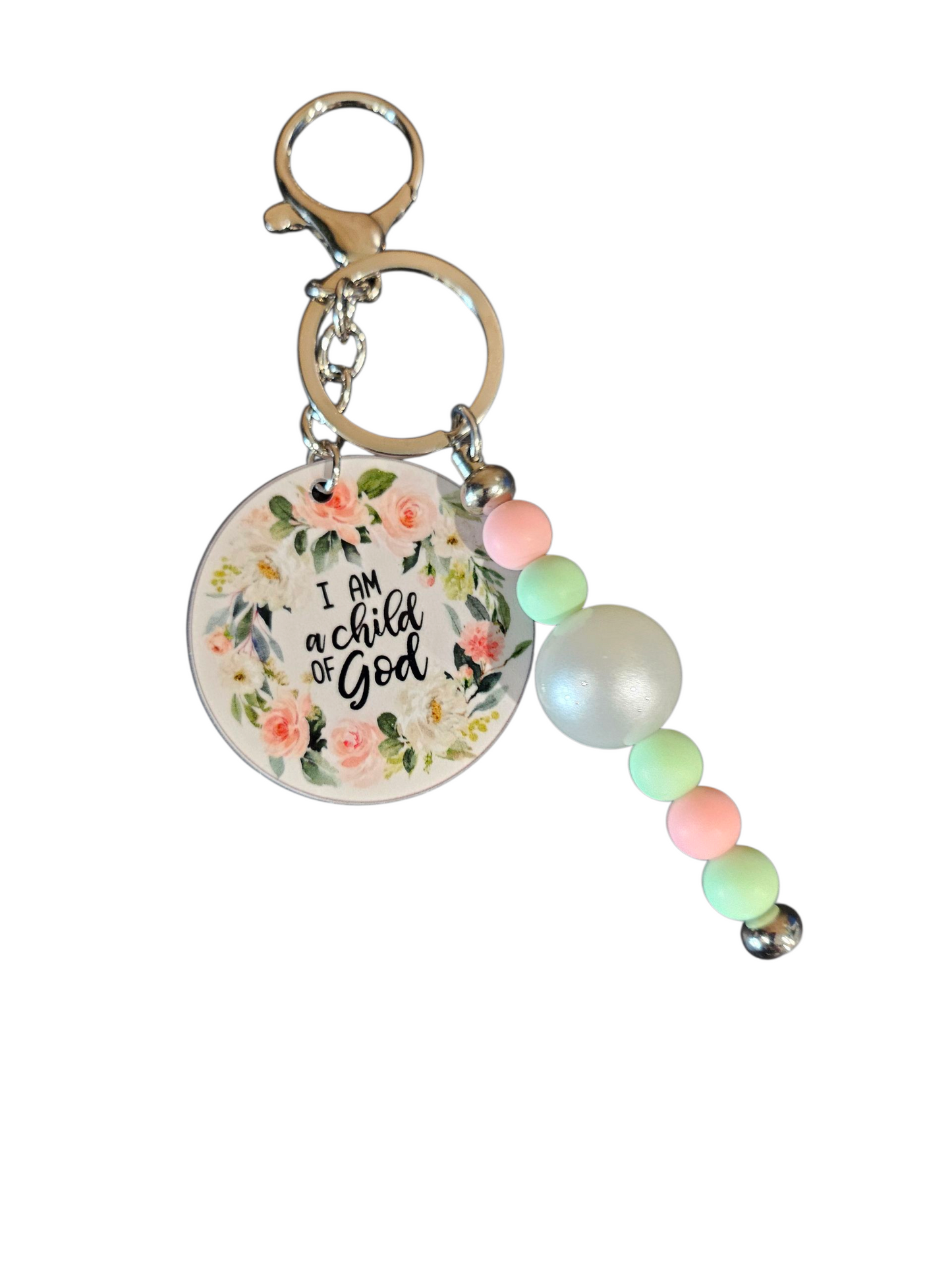 Beaded Keychain with Circle Charm-Assorted Designs