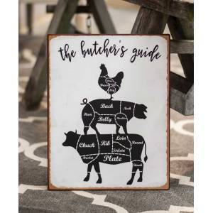 Butcher's Guide Distressed Metal Sign