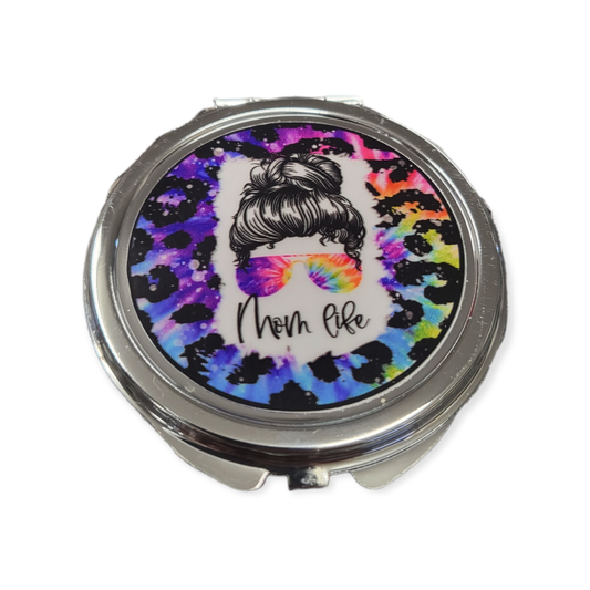 Mom Life Leopard Compact Mirror