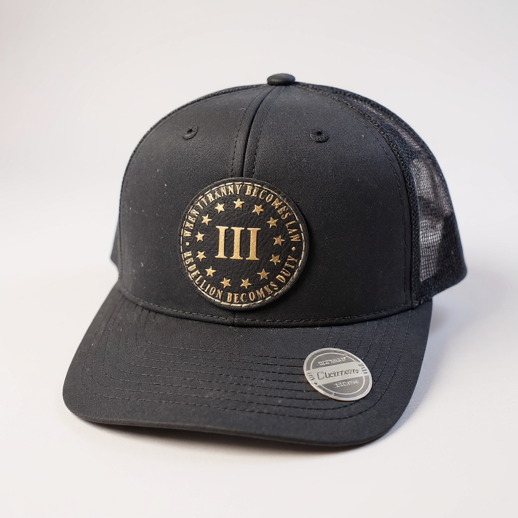 When Tyranny Becomes Law Leather Patch 6 Panel Mesh Cap