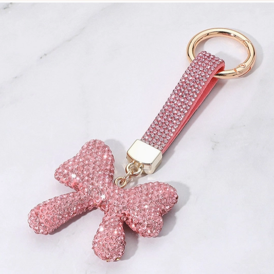 Bling Studded Bow Keychain / Bag Charm