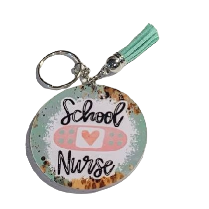 School Nurse Keychain with tassel