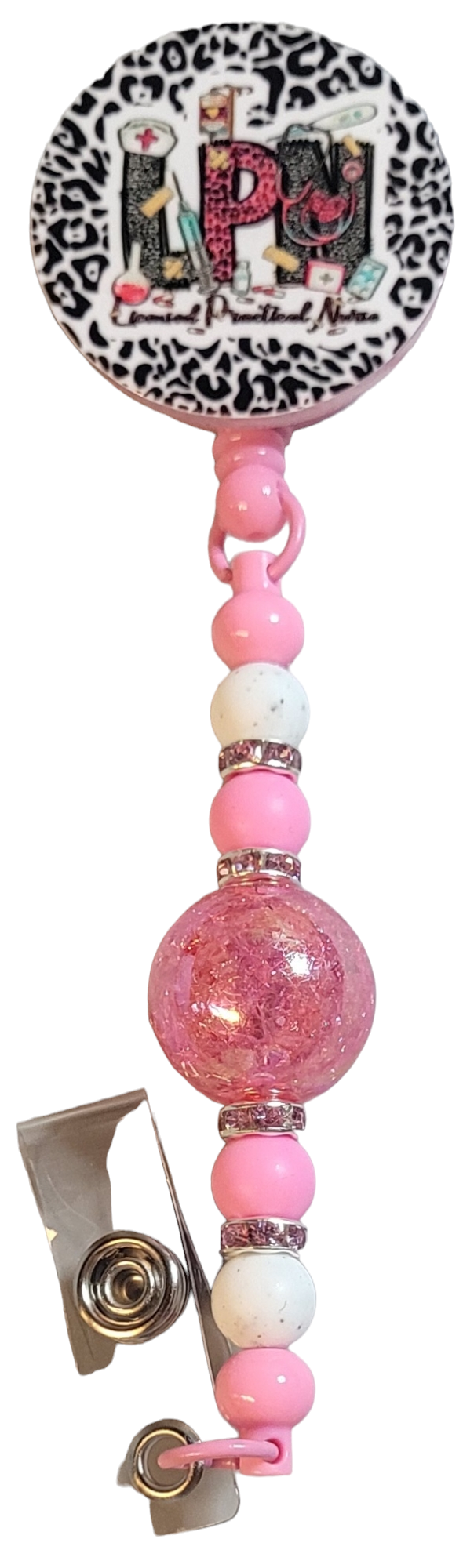 Animal Print Silicone Beaded Badge Reels-Choose Color