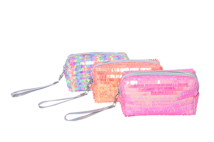 Bright Multi Sequin Make Up Bag