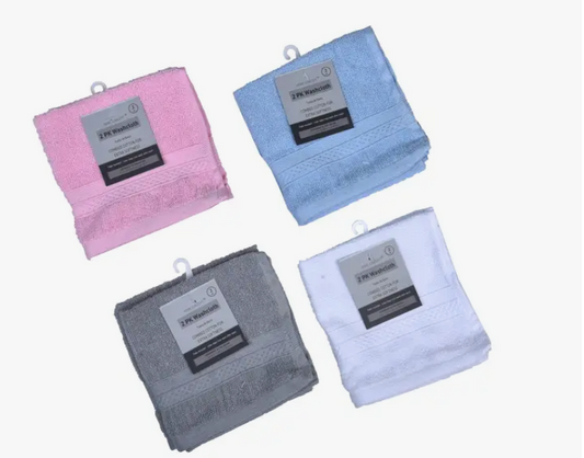 Wash Cloth-2pk -asst 4 colors
