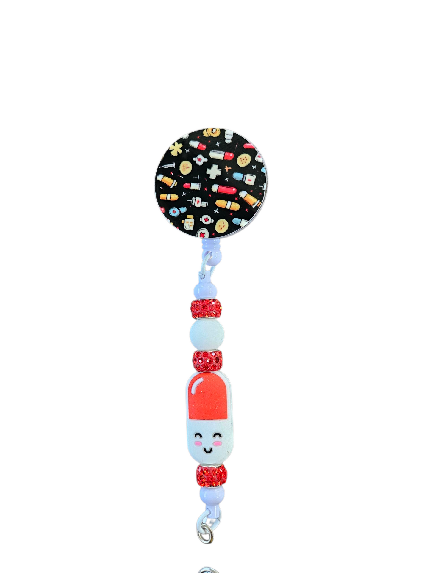 Pattern Badge Reel with Beads #2