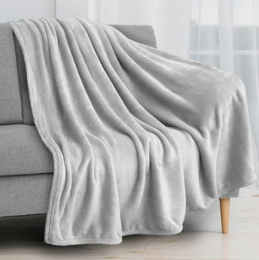 Light Gray Classic Fleece Throw 50" x 60"