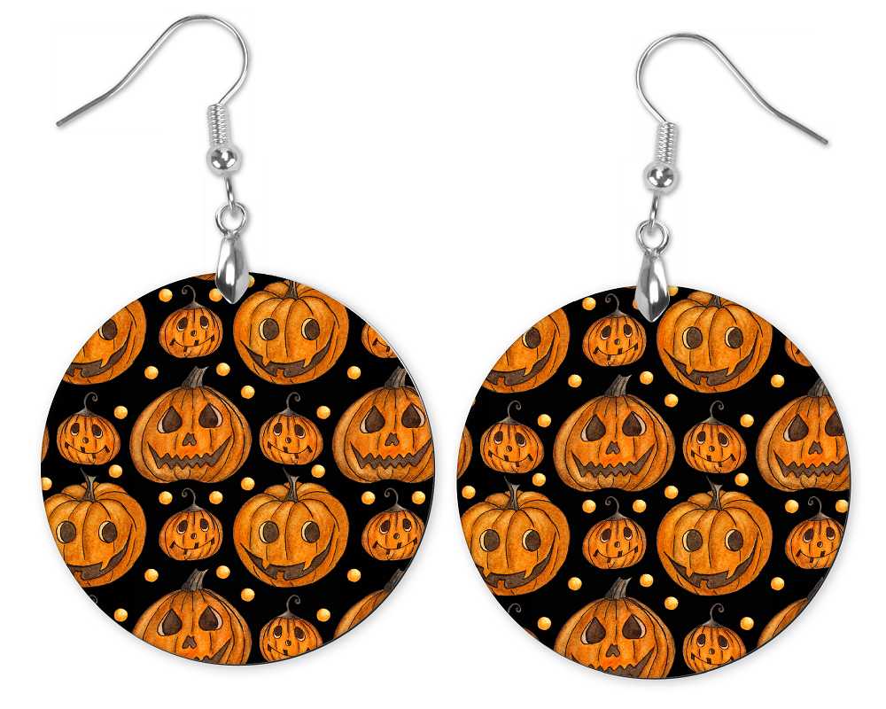 Multi Smiling Jack O Lantern Earrings