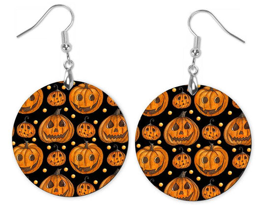 Multi Smiling Jack O Lantern Earrings