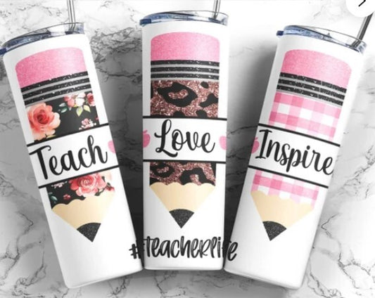 Teach Love Inspire  Pink Pencils