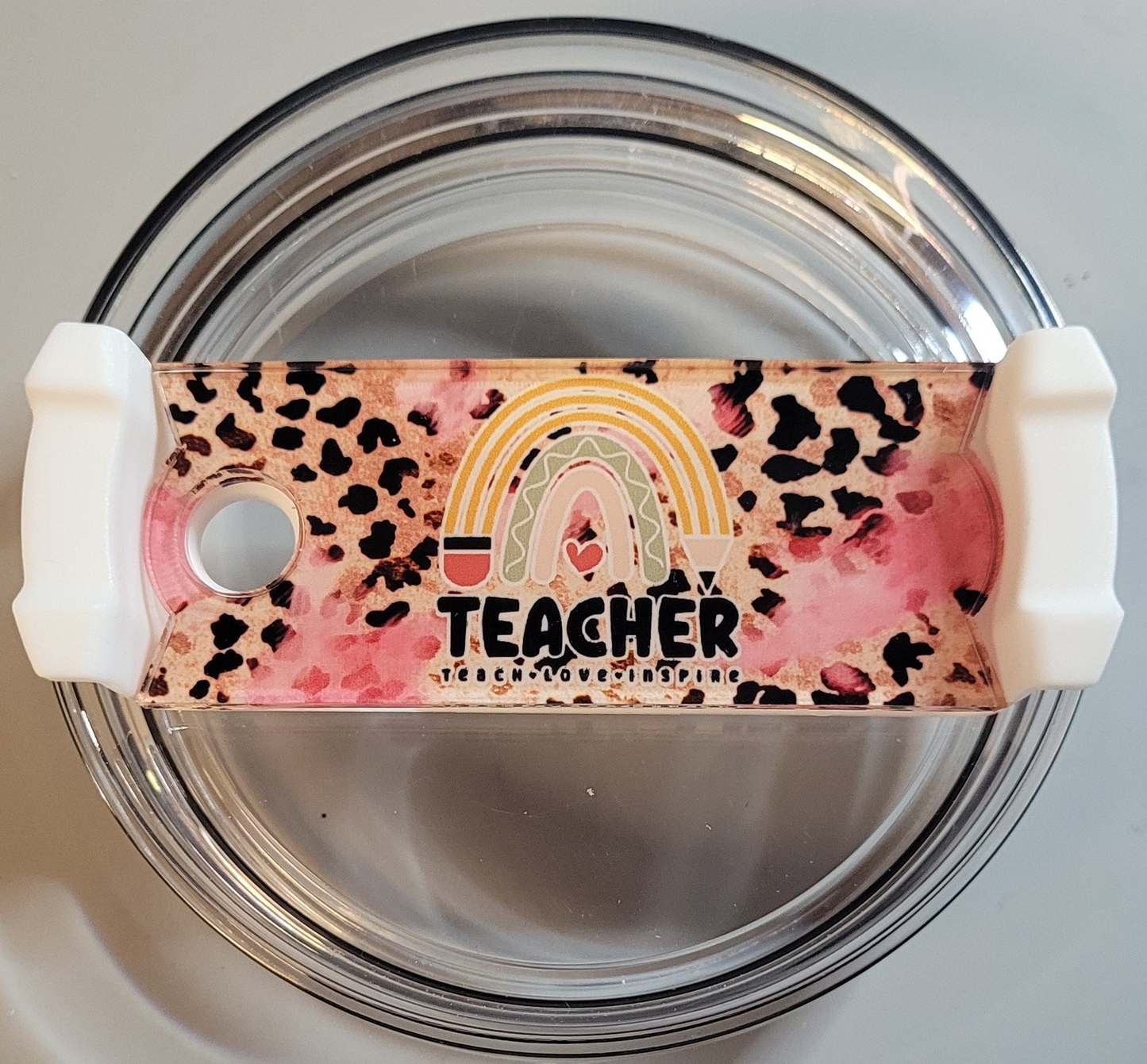 MDF Sublimation Rainbow Pencil Teacher Tumbler Topper