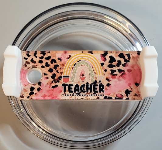MDF Sublimation Rainbow Pencil Teacher Tumbler Topper