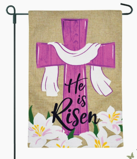 He Has Risen Easter Burlap Sign