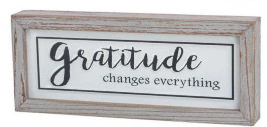 Distressed Gratitude Wood Sign