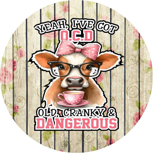 3 inch O.C.D Cranky Cow Magnet