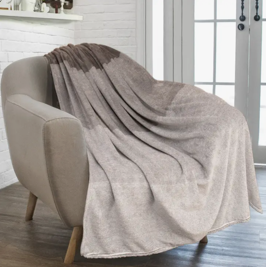 Taupe Gradient Ombre Fleece Blanket 50" x 60"