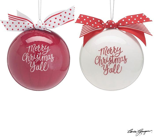 Ornament 4" Merry Christmas Yall Boxed