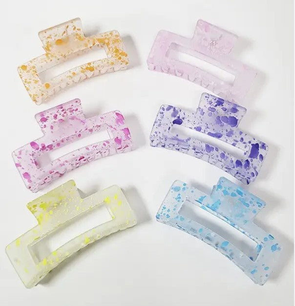 Matte Splat Dye Stain Color Hair Jaw Clip