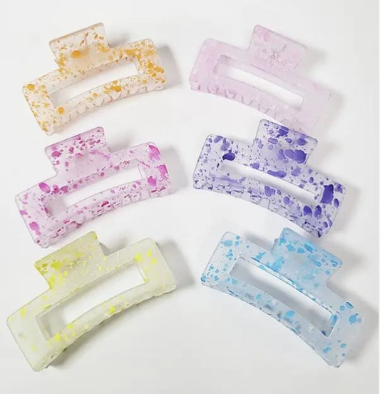 Matte Splat Dye Stain Color Hair Jaw Clip