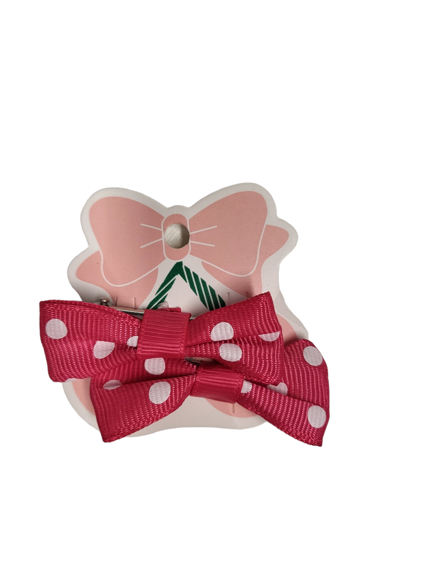 Set of 2  Tiny Hot Pink/White Dot HC