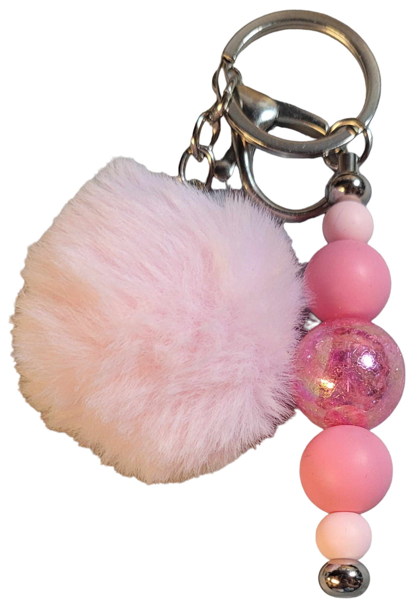 Beaded Keychain with Pom Pom-Choose Color