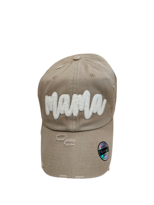 Khaki Embroidered MAMA Patch Ball Cap