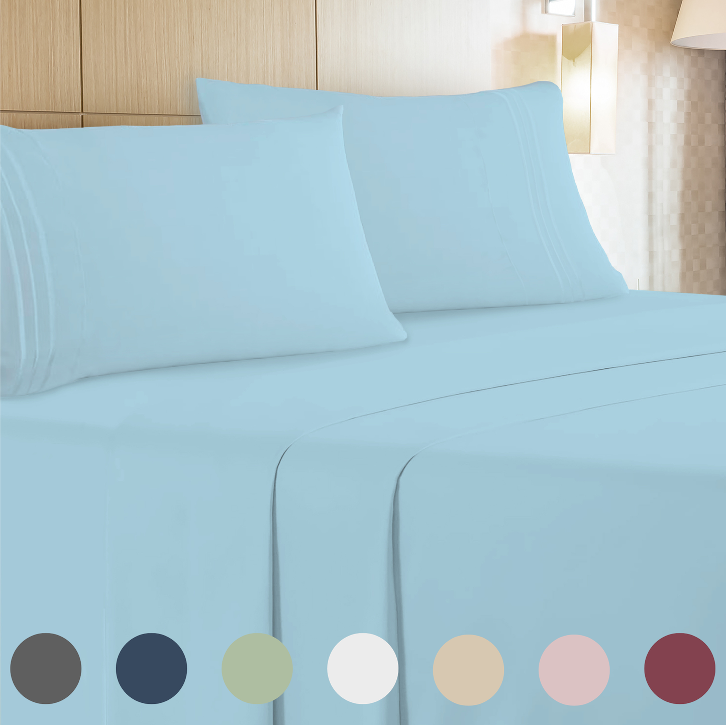 4 Piece Set: Kathy Ireland Ultra soft Microfiber Sheet Set
