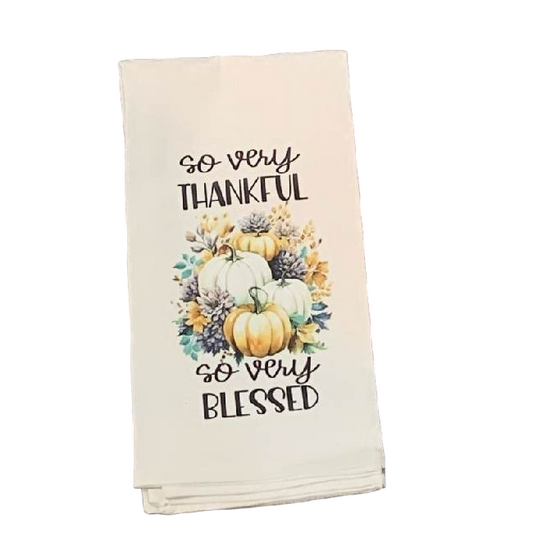 So very Thankful So Very Blessed Kitchen Towel