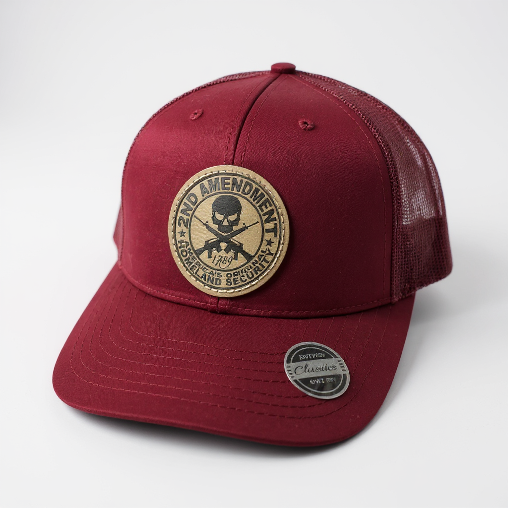 2nd Amendment Leather Patch 6 Panel Mesh Cap