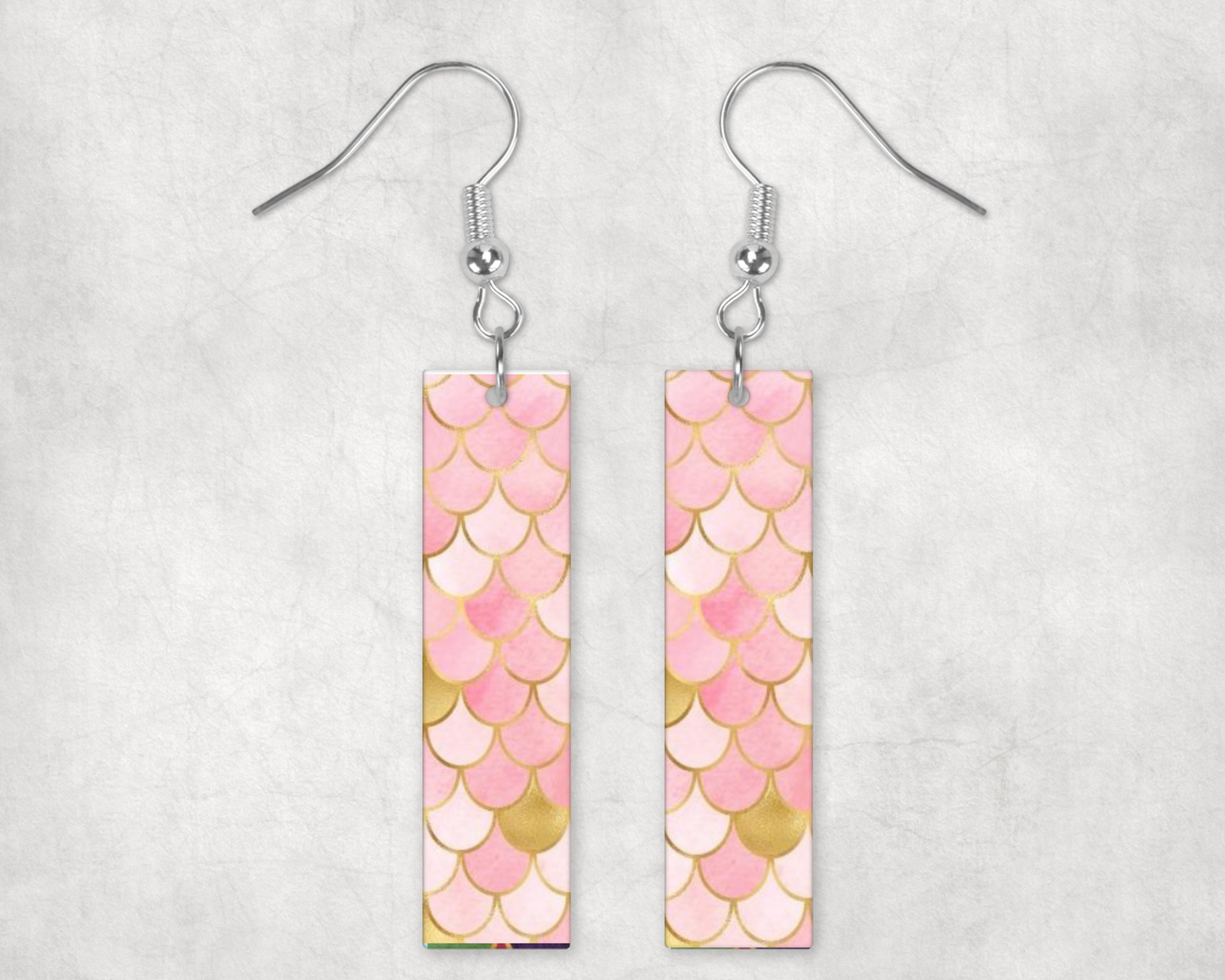 Mermaid Scales Bar Earrings