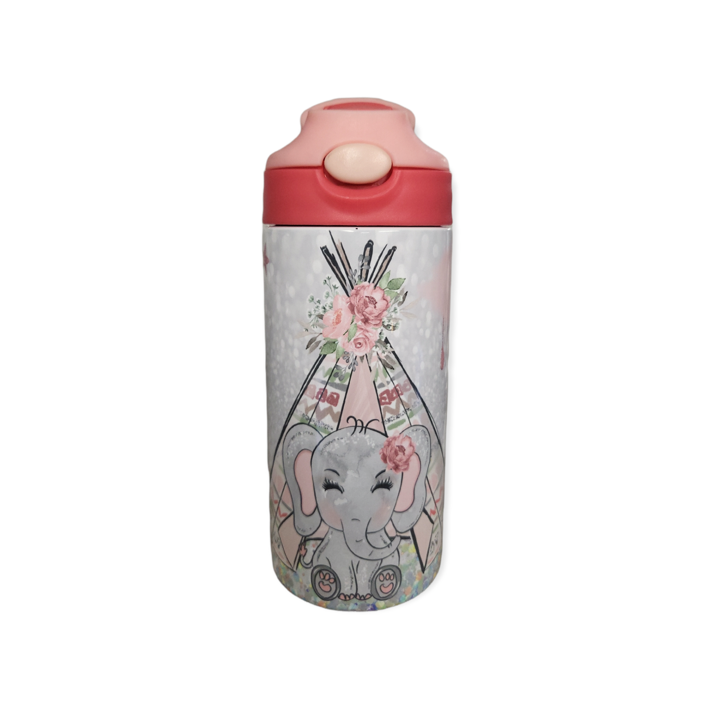 Boho Baby Elephant 12oz Flip Top Tumbler