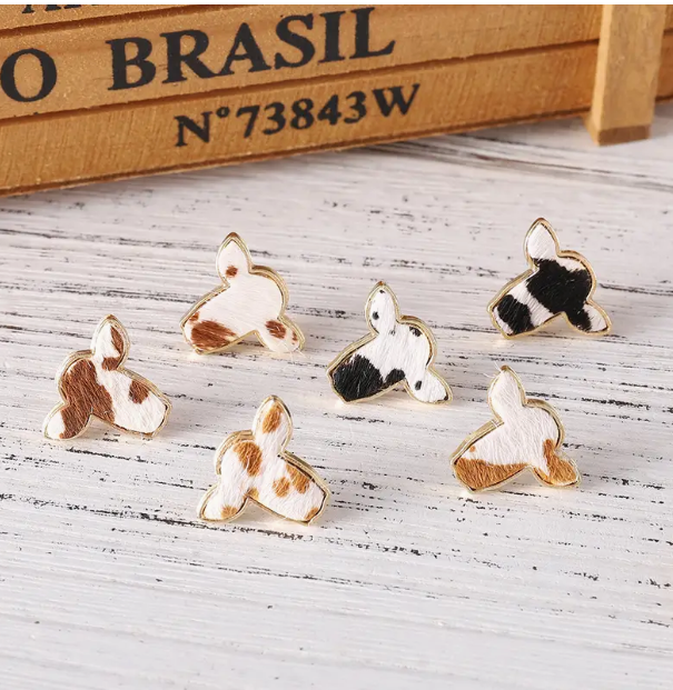 Set Of 3 Bull Head Earrings