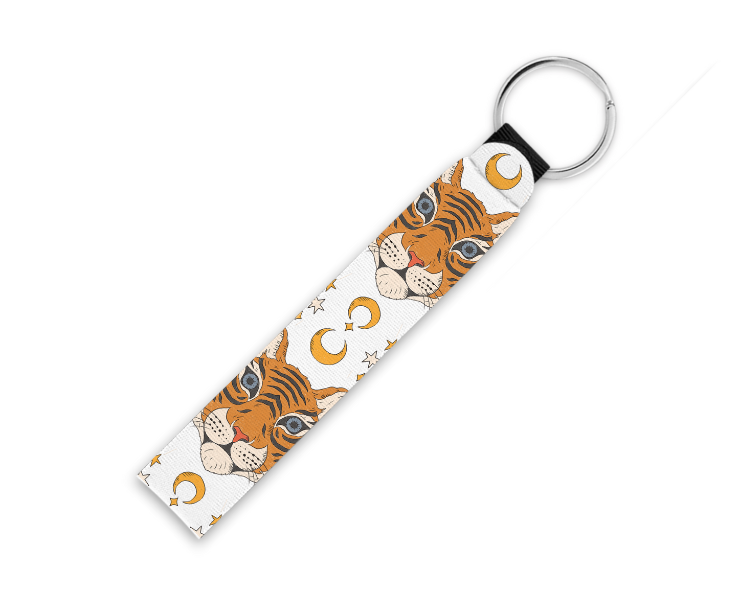Crescent Moon Tiger  Neoprene Key Fob