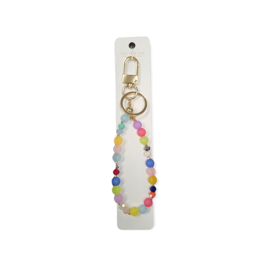 Multi Color Glass Bead Keychain
