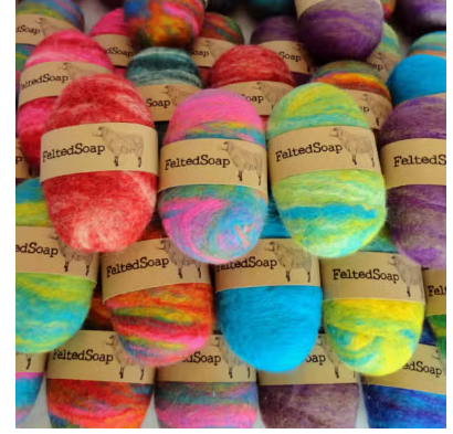Felted Multicolored Soap