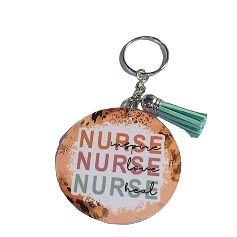 Inspire Love Heal Repeat Nurse Keychain w/Tassel