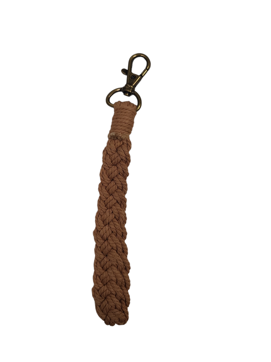Faux  Leather Braided Keychain